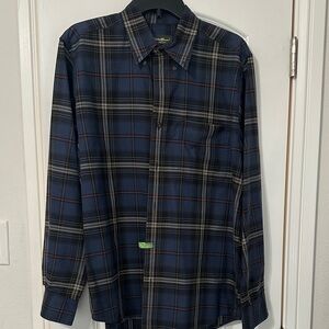 Eddie Bauer Navy and Red Plaid Men's Shirt